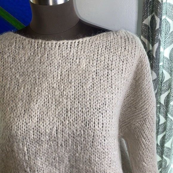 Super soft mohair blend drawstring sleeves sweater - Picture 2 of 7